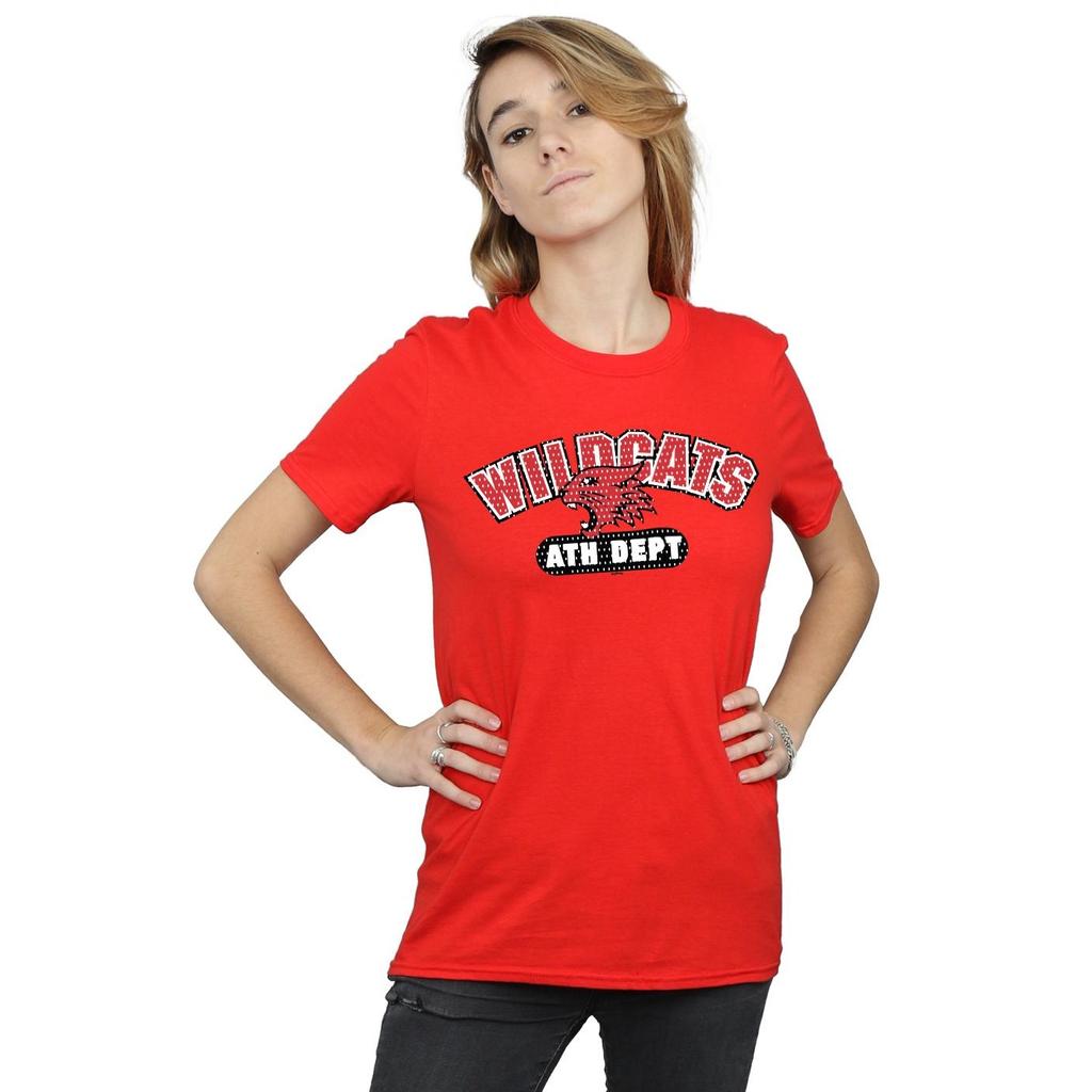 Disney Womens/Ladies High School Musical The Musical Wildcats Athletic Cotton Boyfriend T-Shirt