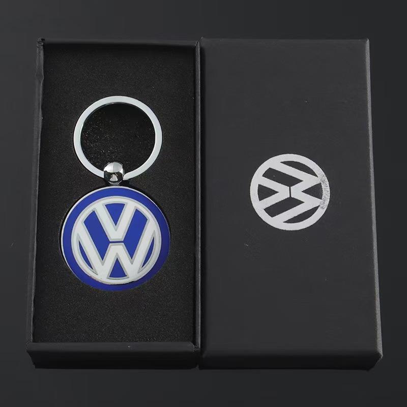 Valve Stems Caps 3D Metal/Leather Car Logo Key Chain Keyring Auto Interior Accessorie For Volkswagen VW Passat Polo Arteon Jetta Yy1