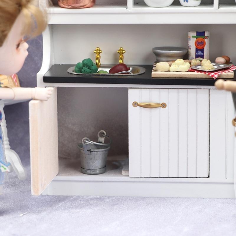 1/12 Scale Dollhouses Miniature Kitchen Furniture Pretend Play for Kids Doll House Furniture Model for Dollhouses
