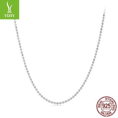 Einfache und personalisierte Basic-Halskette für Männer und Frauen, vielseitig und modisch, S925 Sterlingsilber runde Kugelkette Schlüsselbeinkette
