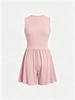 European & American Style Deep V-Neck Sleeveless Jumpsuit, Women's Summer Waist-Cinching Wide-Leg Shorts