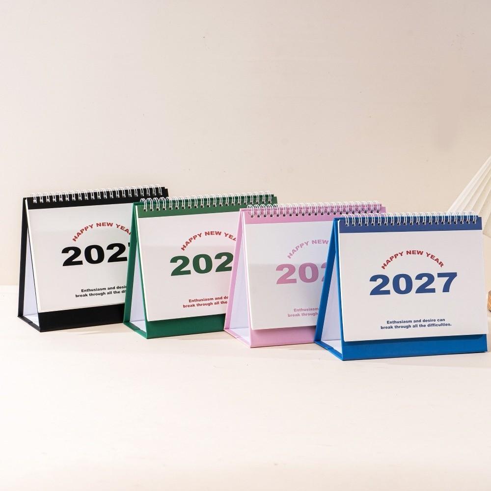 Tagesplan 2027 Schreibtischkalender Dickes Papier Stehender Aufklappkalender Tägliche Planung