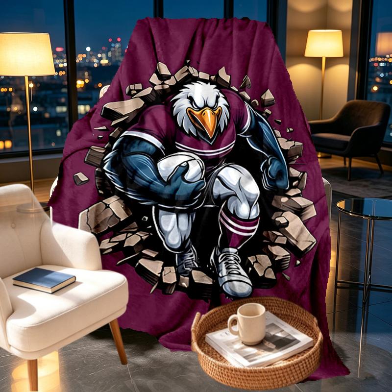 Manly Warringah Sea Eagles Print Blanket - Soft & Comfortable, for Bedroom, Travel, Sofa, Home Decoration - Birthday Christmas Gift for Friend