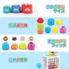 Qizebaby Baby Toddler Fat Brain Fingertip Educational Toy Combi Cup Stacking Montessori Bath Shape Color Sensory Digital Educational Toy for Kids and