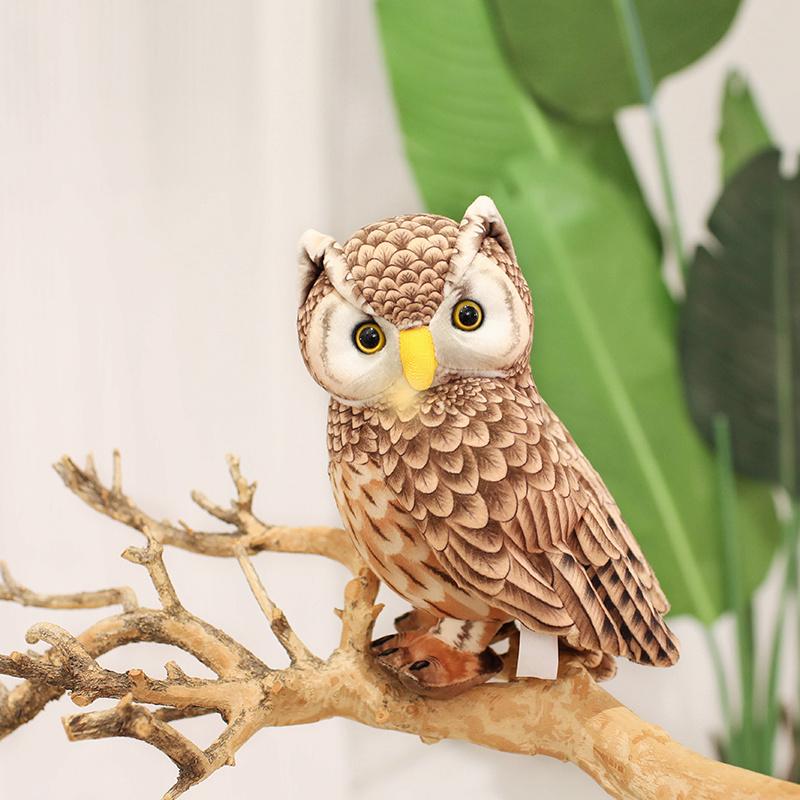 20/25/30cm Simulation Owl Plush Toys Soft Stuffed Lifelike Owl Doll Pretty Desktop Pets Funny Children Performance Game Props