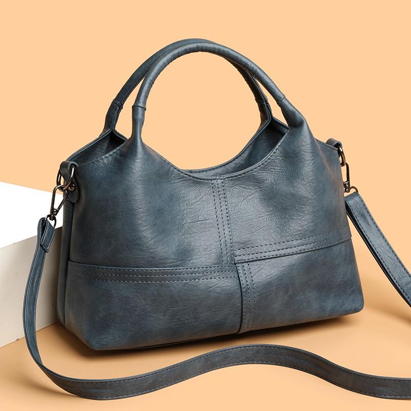 

Женская сумка через плечо, сумка-тоут, структурированная кожаная сумка-тоут с регулируемым ремешком, женская сумка через плечо для повседневного использования 31cm×12cm×17cm синий