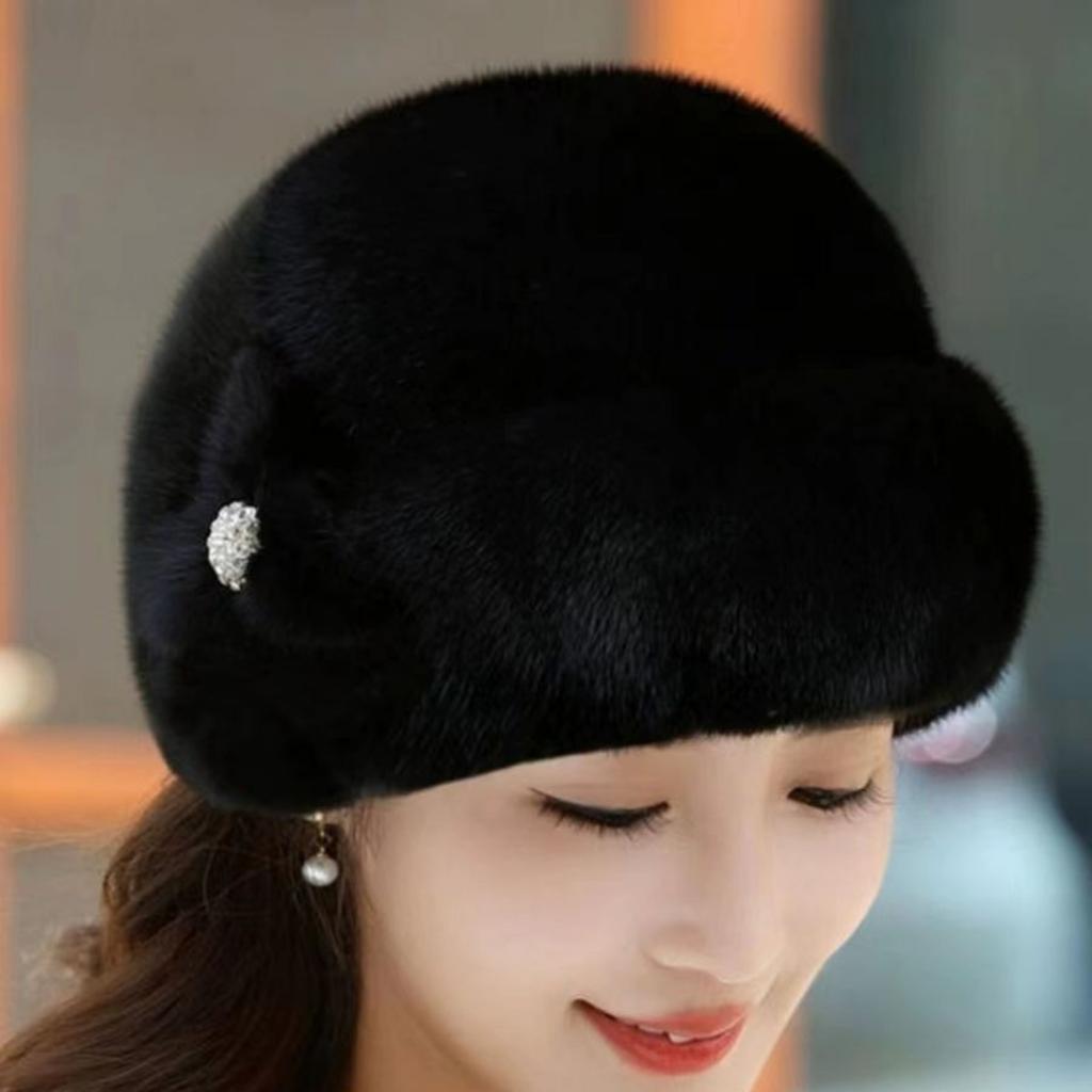 Elegant Wool Warm Hat with Decorative Flower and Embellishment