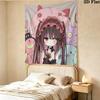 Kurumi Wall Tapestry Aesthetic Wall Hanging Printed Fabric Blanket Decorative Tapestries For Bedroom Living Room Home Decor