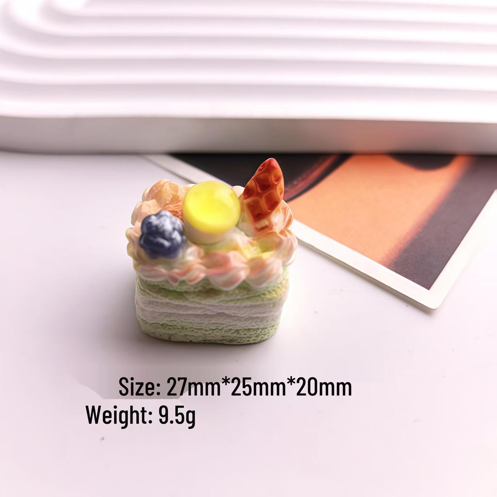 3D Miniature Resin Fruit Cake Ornaments - DIY Jewelry & Shop Toy