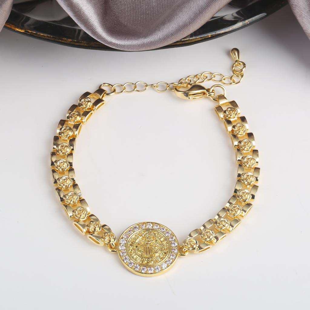 New Design Rosette Chain Virgin Mary Bracelet Fashion Woman Adjustable Bracelet Delicate Birthday Party Jewelry Gift Wholesale