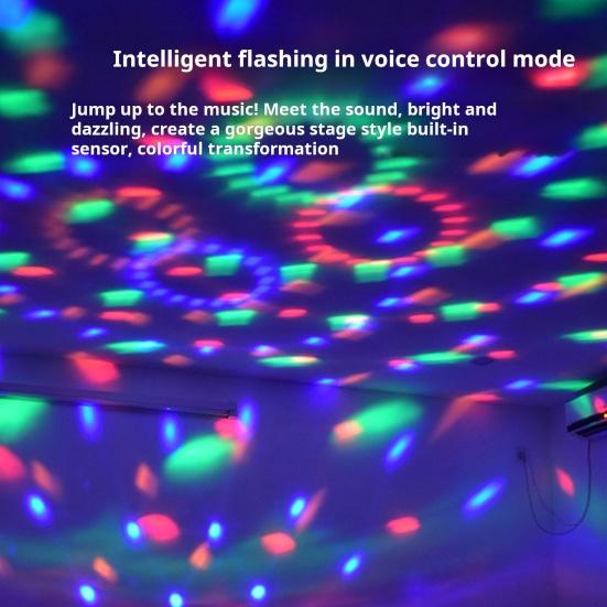 Einstellbare Auto-Diskokugel, superhell, wiederaufladbar über USB, Mini-Größe, tragbar, mit Soundaktivierung, mehrfarbiges Auto-Diskolicht