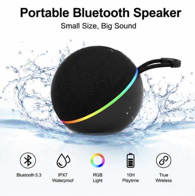 Alaxe Wireless Bluetooth Fabric Speaker with Card Slot - Mini Subwoofer and Desktop Speaker