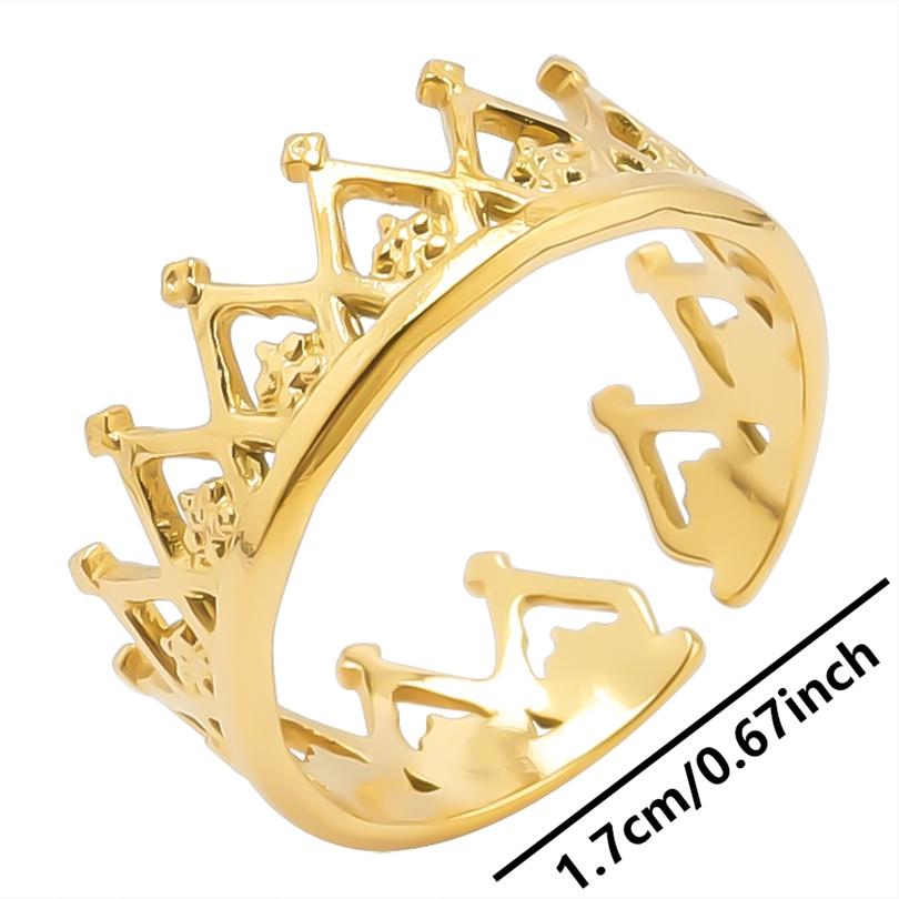 1/5Ppcs/Lot Real Gold Plated Stainless Steel Rings For Women Men Accessories Open Adjsutable Chunky Butterfly Heart Ring Anillos