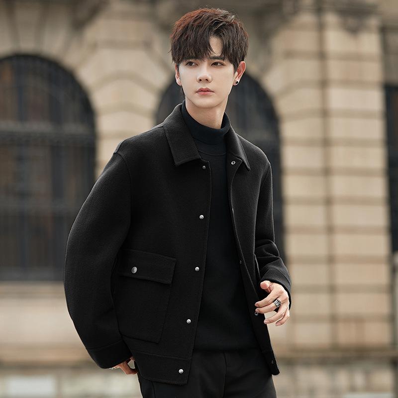 Coat Men's Spring and Autumn New High-end Wool Woolen Jacket Non-double-sided Woolen Cashmere Winter Clothing
