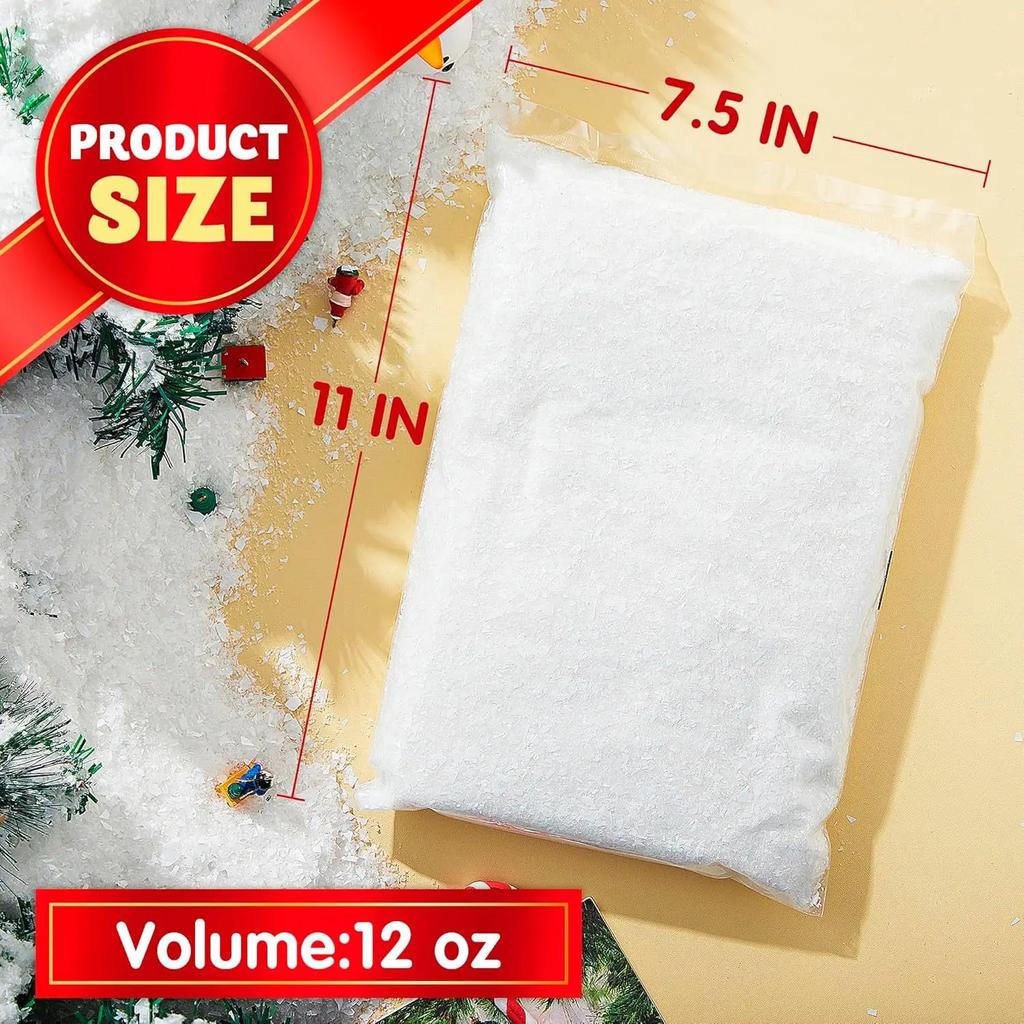 JOYFY 12oz Fake Snow Decoration Xmas Artificial Snow 320g Plastic Fake Snowflakes for Christmas Tree Decoration