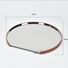 Stainless Steel Mirror Leather Tray Desktop Storage Container Jewelry Display Geometric Circular Storage Tray Cake Plate