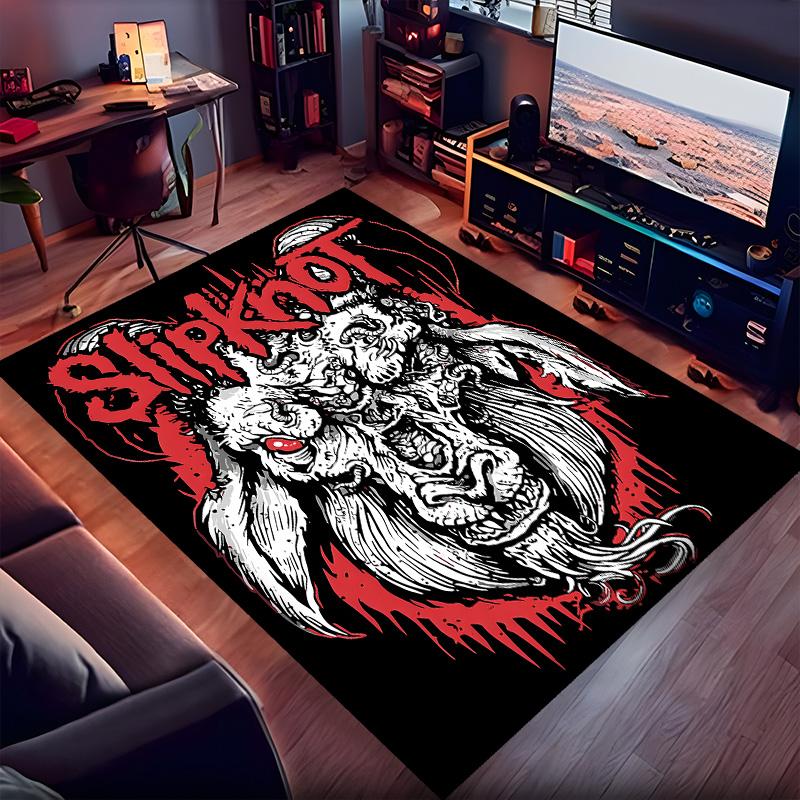 Slipknot Polyester Teppich, Weiche Indoor Matte für Bürostuhl, Wohnzimmer, Schreibtisch - Dekoratives Home Office Teppich Design