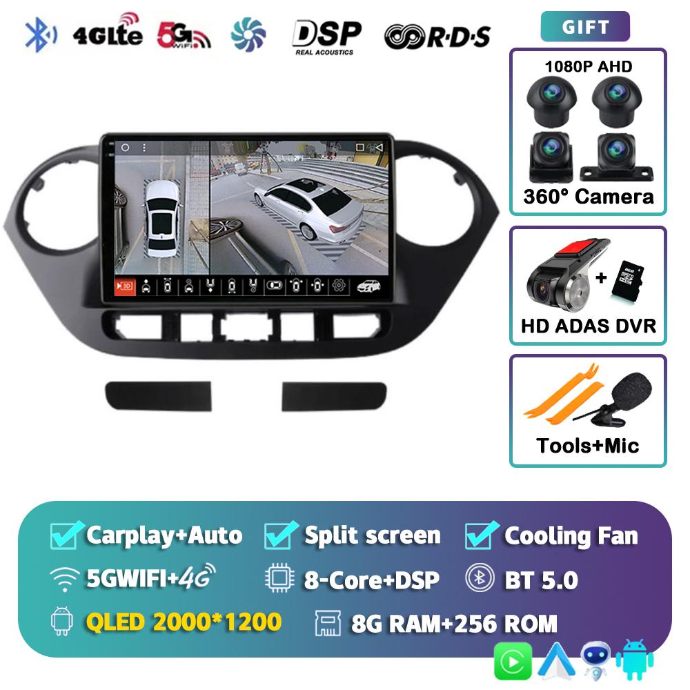Android 14 Carplay Auto WIFI+4G Car Radio For Hyundai Grand I10 2013-2016 Navigation GPS Multimidia Video Player Stereo 2DIN DSP