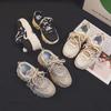 New Mesh Breathable Thick Bottom Increased round Head Dad Shoes Women's All-Match Fried Street Lightweight Exercise Casual Shoes Fashion