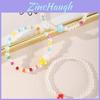 Simple Colorful Mushroom Bracelet Set With Random Imitation Pearls For Women