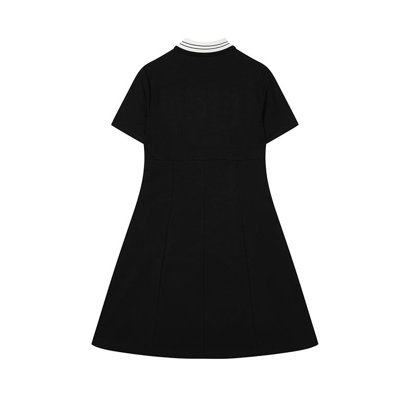 FILA Polo Pompido Center Collaboration Knitted Polo Dress Women Dresses Black F11W438307FBK