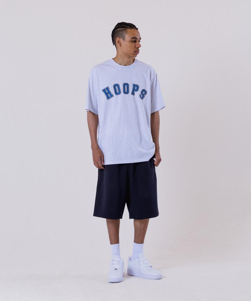 ALL DAY HOOPS Varsity Logo Oversized Short Sleeve T-Shirt Melange White