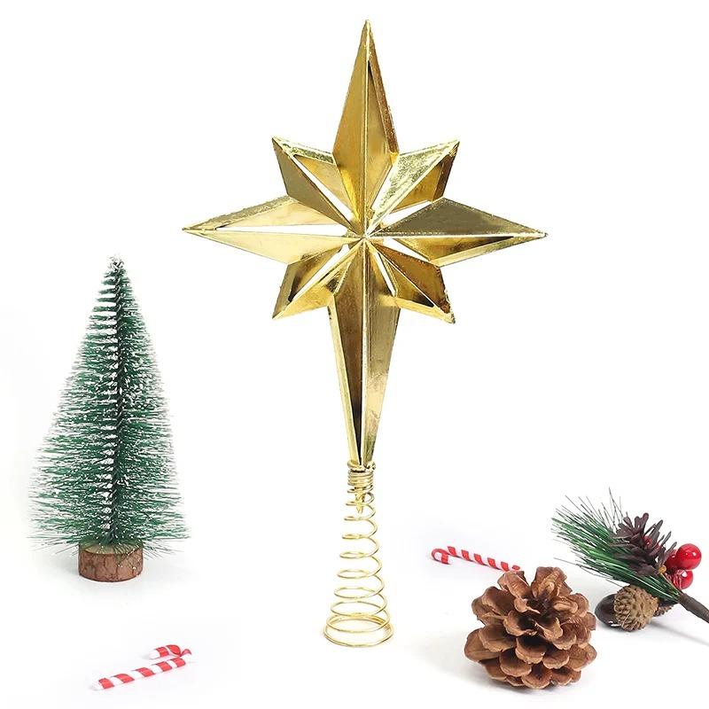 1Pcs 21cm Christmas Decoration Star Xmas Tree Hanging Ornaments Home Room Decor 2025 New Year Party Gift Navidad Accessories