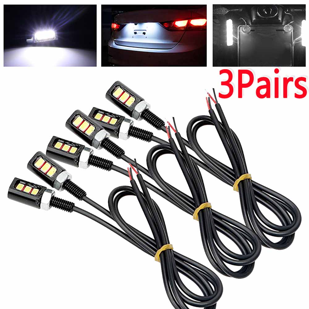 2/4/6pcs 5630 SMD LED Car Motorcycle License Plate Lights Lamp Universal LED License Number Plate Light Accessories 12V