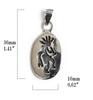 Native American Indian Kokopelli Silver 925 Pendant Women's Men's