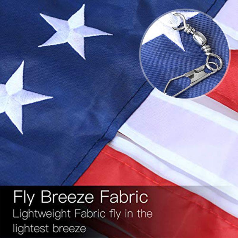 23.6 "American Flag, Wind Bag, Stars And Stripes, American Patriotic Decoration - Embroidered Stars And Fade Resistant - 11.8