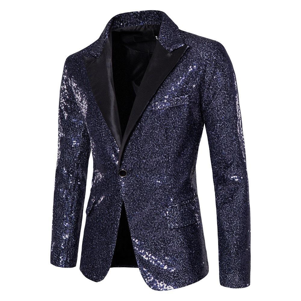 Europe And The United States Performance Dress Gold Sequins Suit Suit Nightclub Men's Host Emcee Studio Jacket
