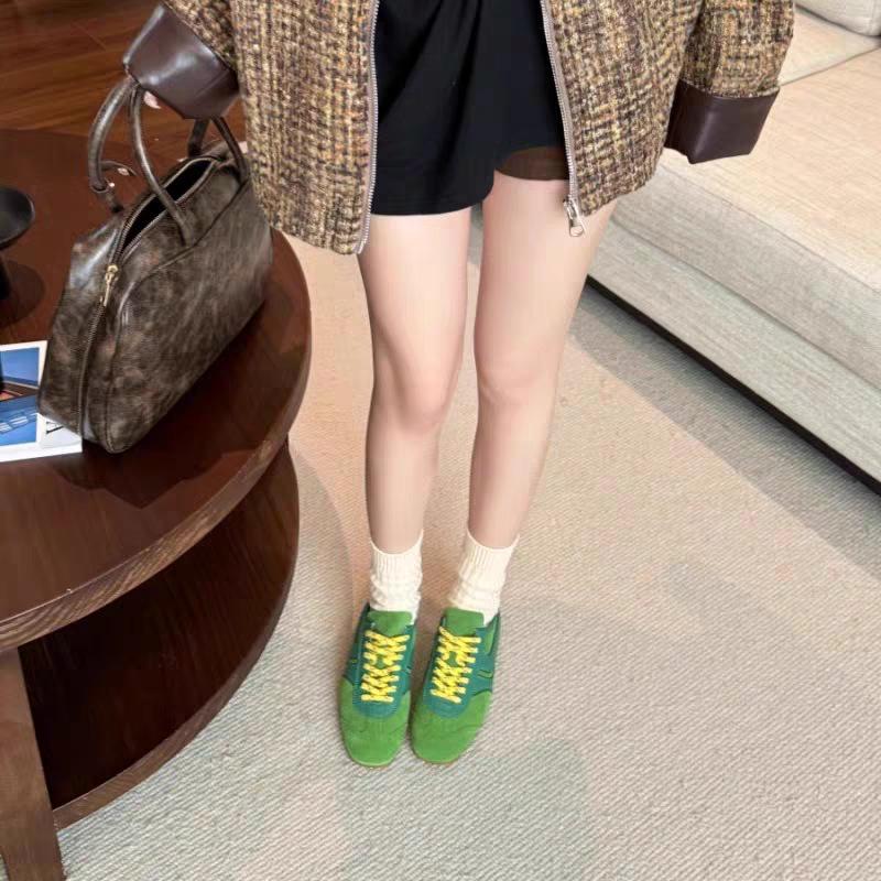 Cowhide version~ Genuine leather Forrest Gump shoes women's casual versatile sports shoes retro contrasting color Maillard brown Dexun shoes