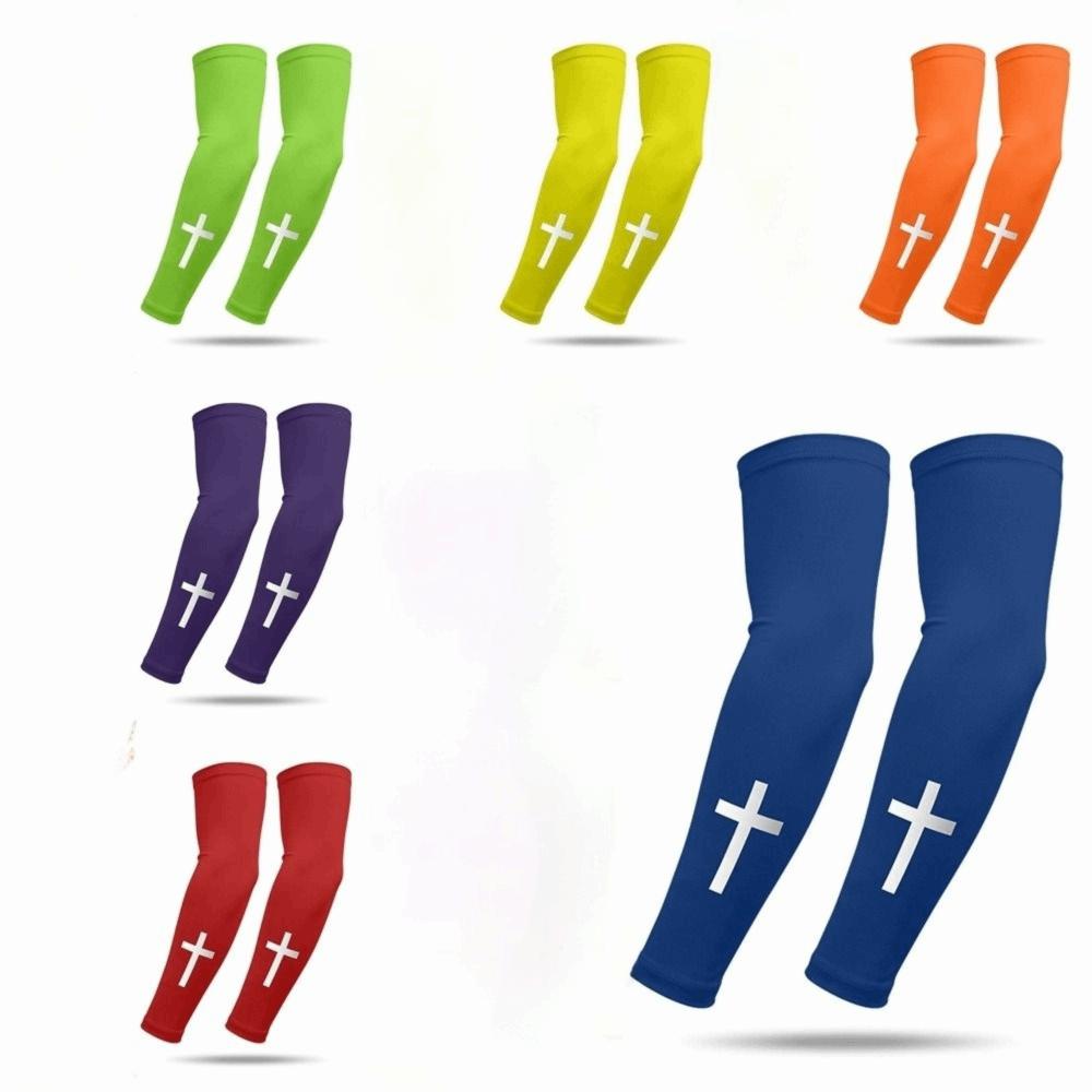Elastic Fabric UV Protection Arm Covers Cooling Effect Cycling Cross Sleeves  Baseball Volleyball