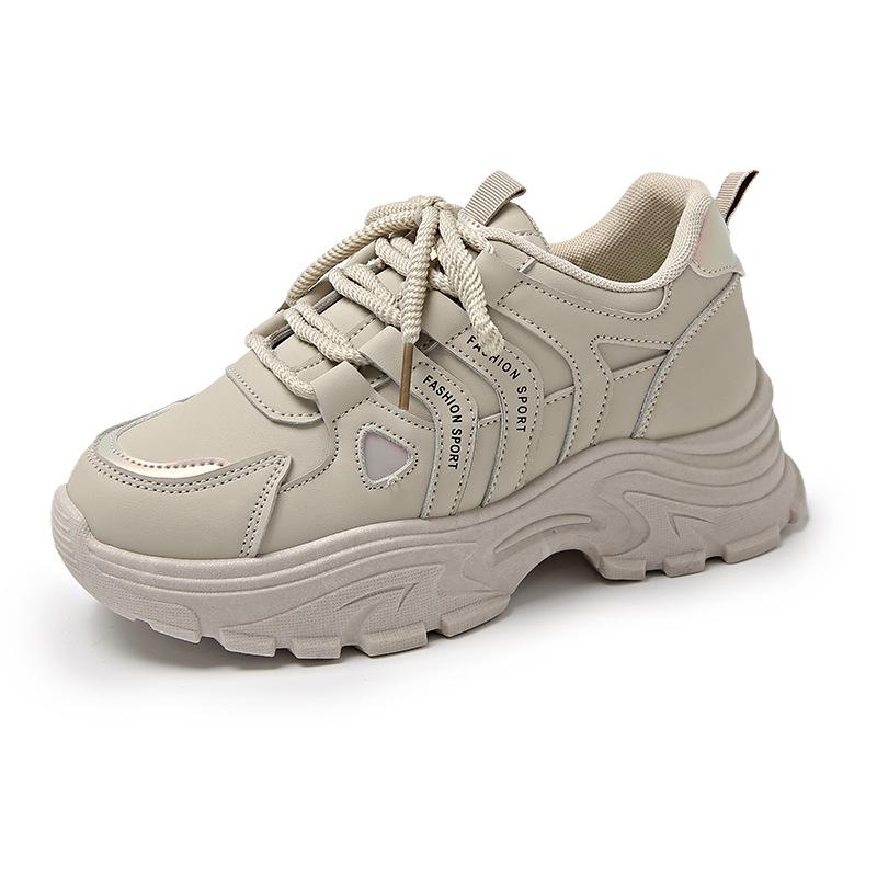 ins Korean version of the new dad shoes girl 2025 autumn student versatile sports running casual shoes platform heightening shoes