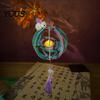 Wooden Lantern Toy DIY Kit for Mid-Autumn Festival, Hollow Rotating Ring with Rabbit, Handmade LED Candle Tassels