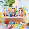 Miniature Toy Beverage Bottles with Cartoon Stickers - Resin Accessories for Convenience Store Display