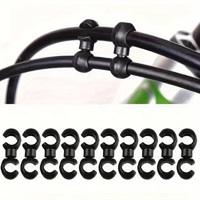Lot de 10 pièces Clips de Câble de Vélo Rotatifs Boucles de Câble de Changement de Vitesse de Vélo Clips de Guide de Ligne Anneau de Fixation pour Clip de Câble de Frein MTB