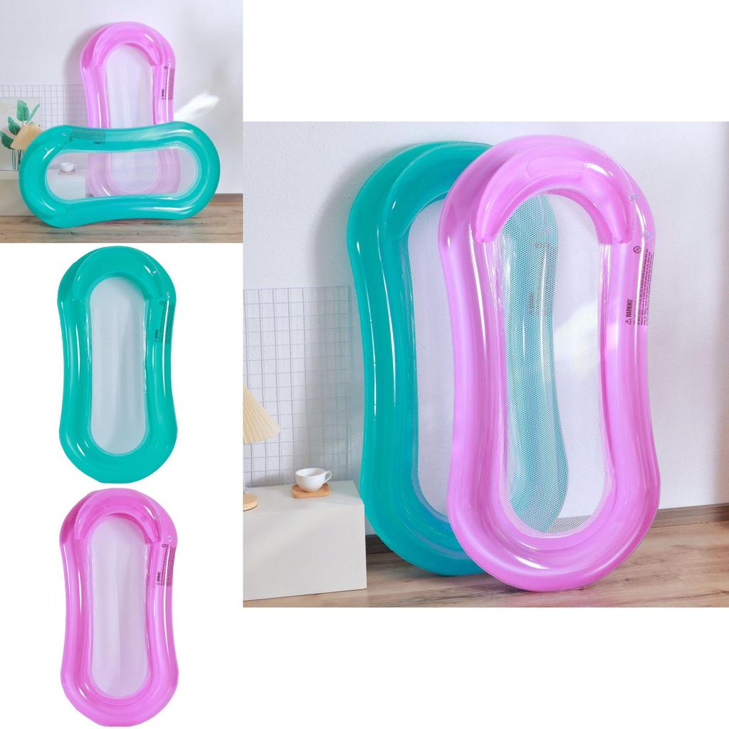 Enpersons Vattenlounger Med Nät Andningsbart PVC-material Uppblåsbar Flytande Säng