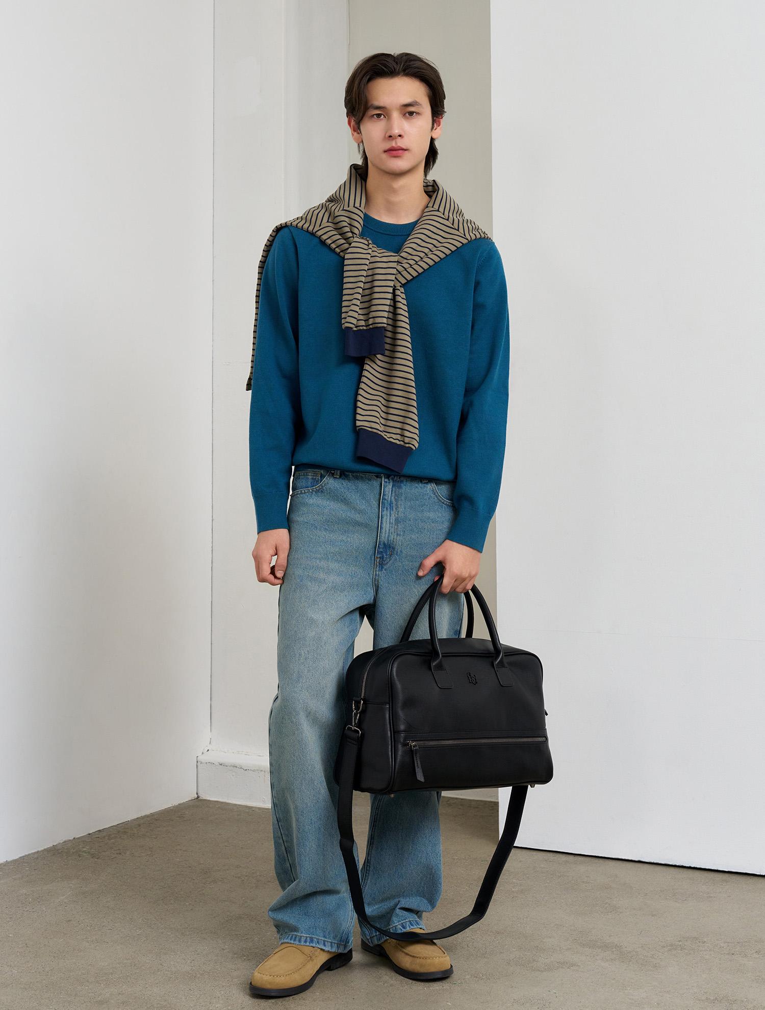 General Idea Man Essential Minimal Crew Neck Pullover [Teal Green] / Sbe1M05001 Teal Green/L