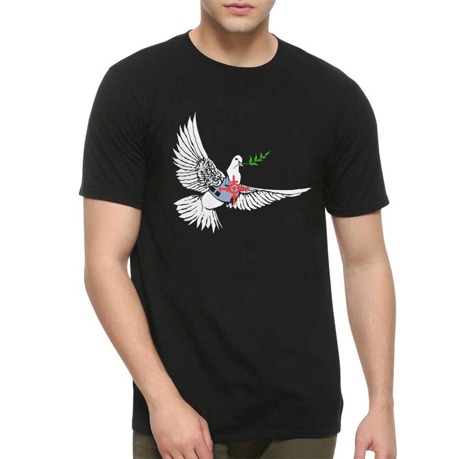 Banksy Armored Dove of Peace T-Shirt, Men s and Women s Sizes (BNK-60001) L