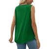 VEZFAA Women's Fashion Casual Summer Spring Solid Color Print Sleeveless Square Collar Blouses & Shirts