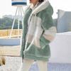 Winter Thickening Warm New Fashion Women Jacket Stitching Plaid Ladies Coats Casual Hooded Loose Plush Zipper Ladies Clothes