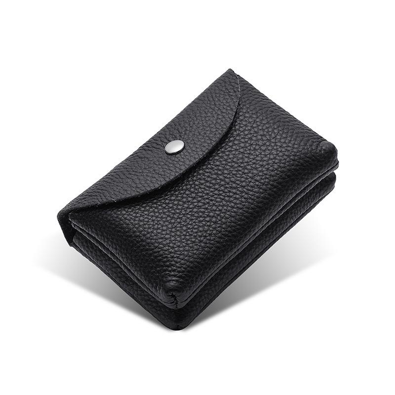 

Мини-кошелек из натуральной кожи, женский кошелек из коровьей кожи, зерно личи, мягкая кожаная сумка