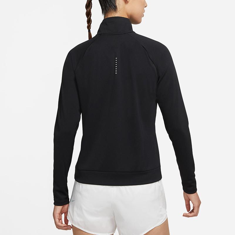 Nike Swoosh Run Running Training Sports Stand Collar Long Sleeve Fitness Top Women Tops Black CZ9234-010