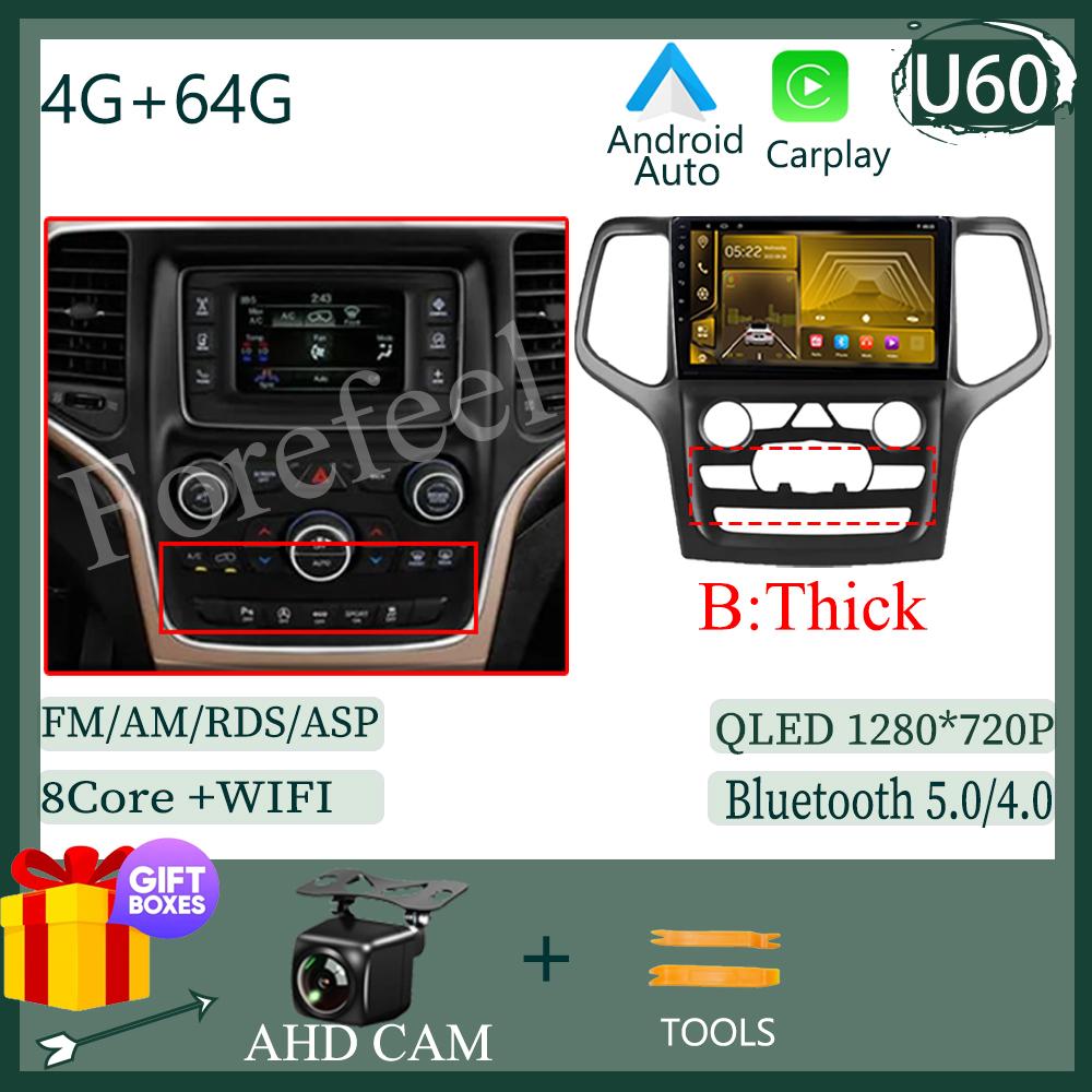 Video Carplay Android 14 Pentru Jeep Grand Cherokee WK2 2014 Radio Auto Multimedia Auto Player Stereo Monitor TV GPS DVD DSP IPS BT