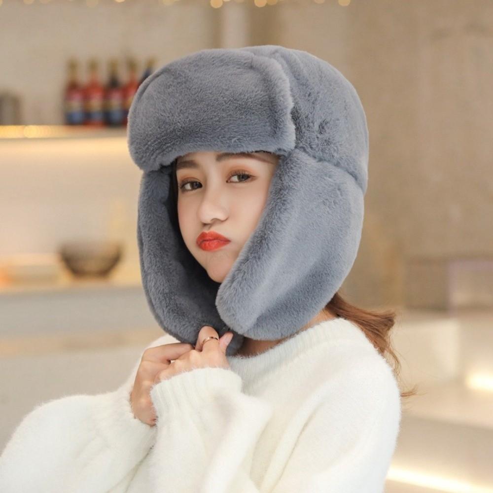 Windproof Hooded Hat Thickened Ear Protecting Cap Cute Warm Hat  Women
