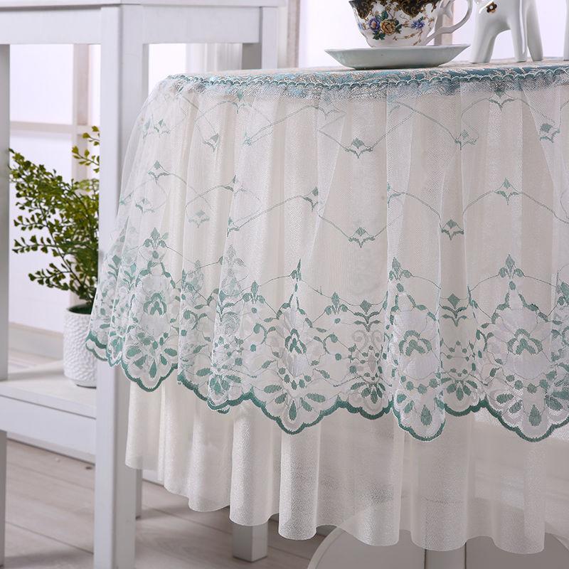 Lace Lace Fabric for Home Use Fully Wrapped Round Coffee Table Living Room Round Cover Cloth Cushion Cover Tablecloth