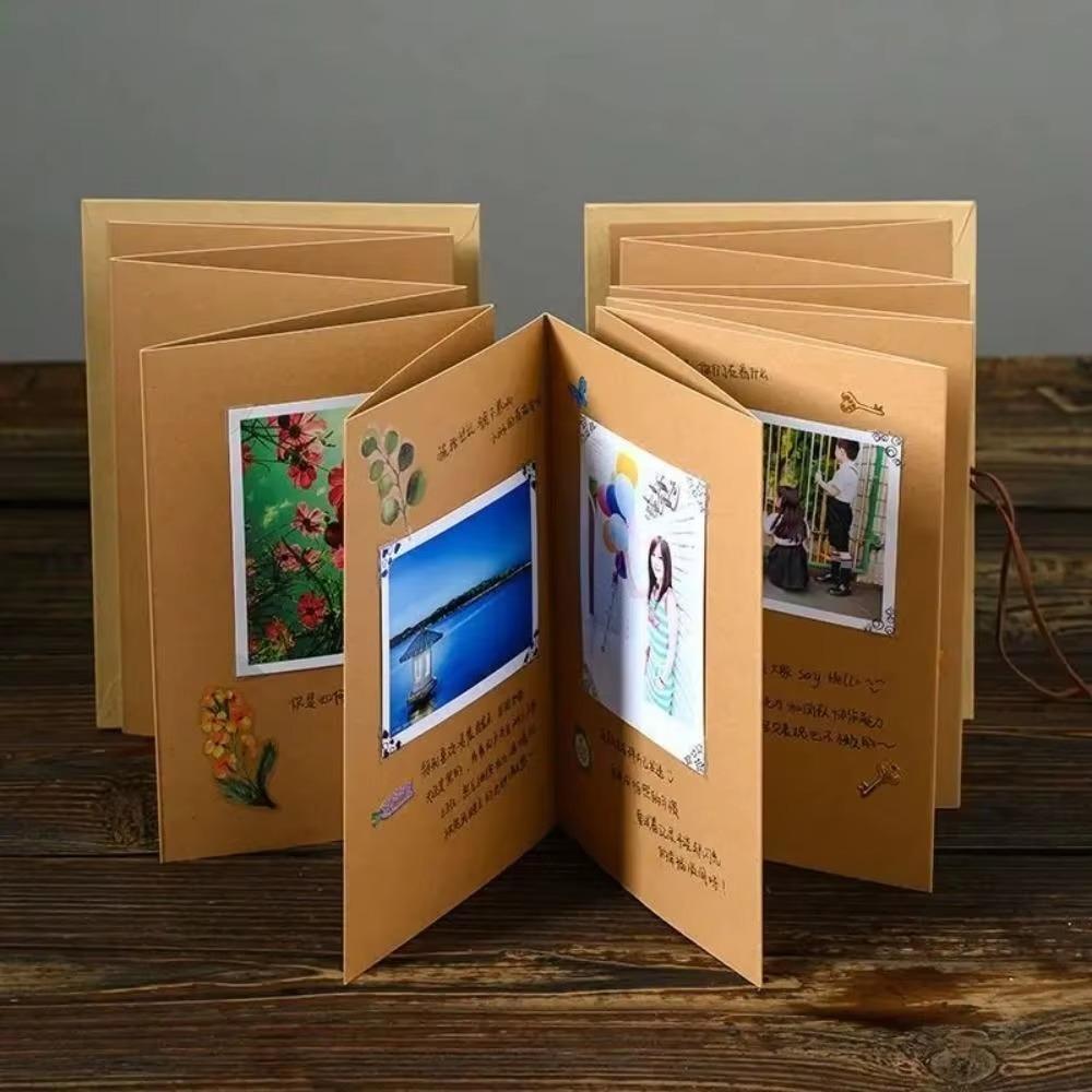 Kraft Paper Idol Photo Card Holder 16 Pages Growing Souvenir Book Diy Photo Album  Gifts