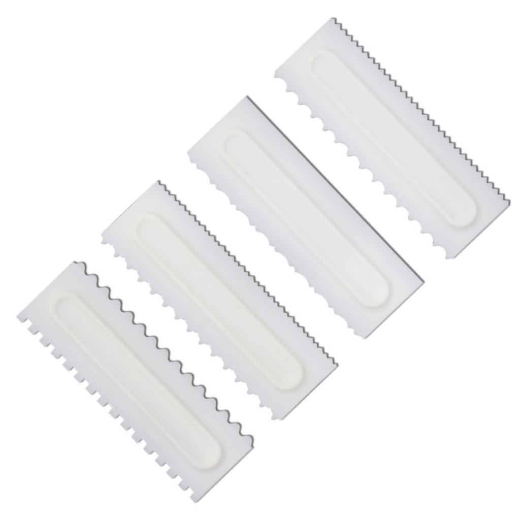 4Pcs Cake Cream Scraper Decorating Comb Environmental Friendly 4 Shape Safe Cake Smoother