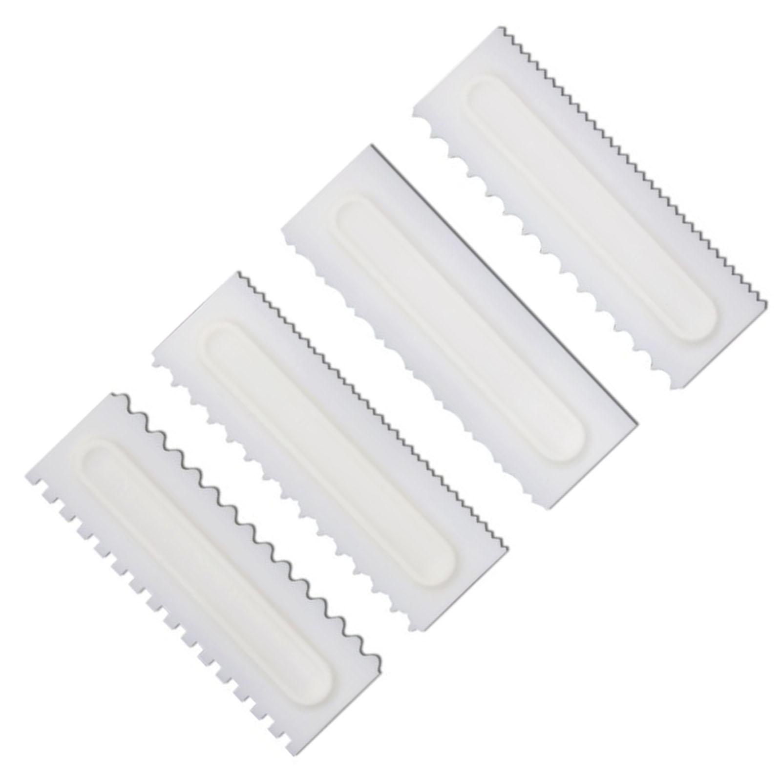 

4Pcs Cake Cream Scraper Decorating Comb Environmental Friendly 4 Shape Safe Cake Smoother